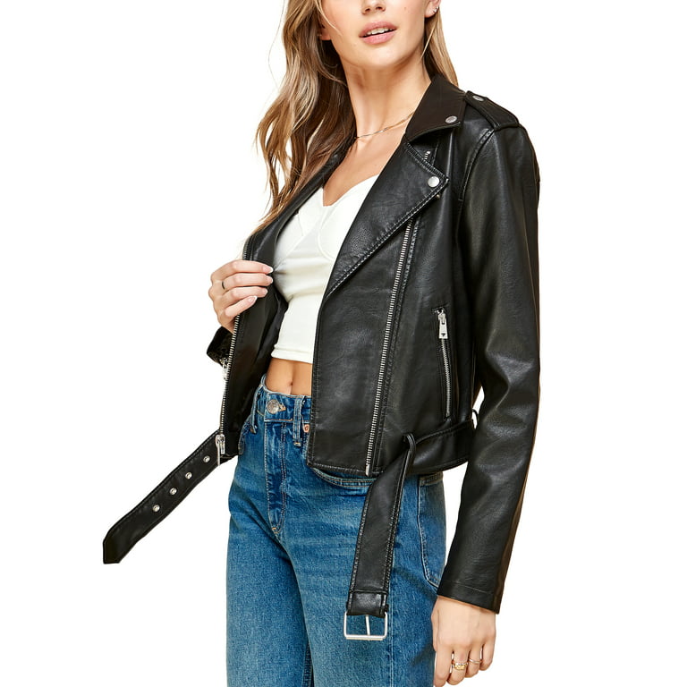 Women's Asymmetrical Black Biker Leather Jacket
