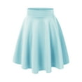 thumbnail image 1 of Made by Johnny Women's Basic Versatile Stretchy Flared Casual Midi Skater Skirt M LIGHT_BLUE, 1 of 6