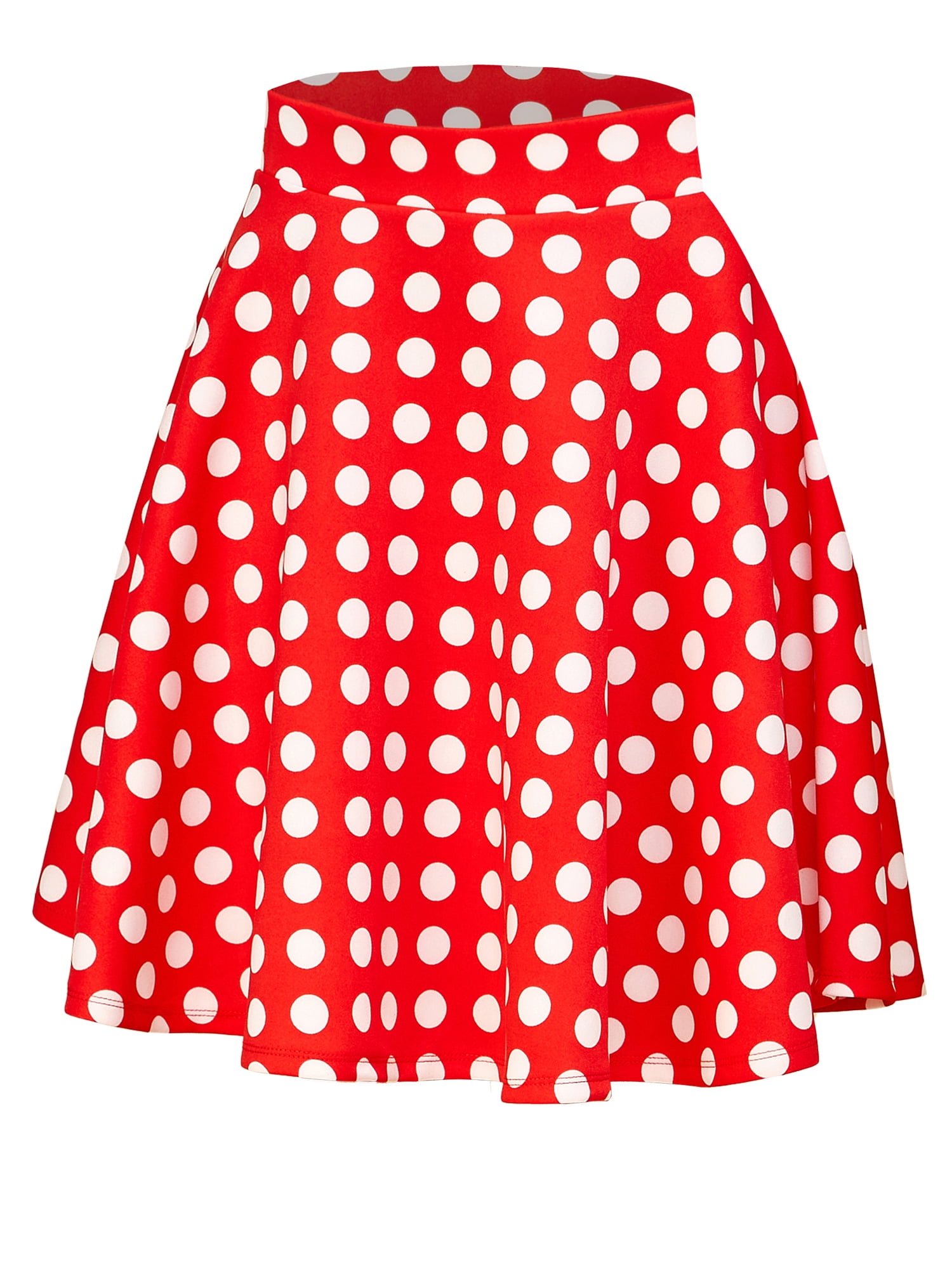 Ladies red and clearance white polka dot skirt