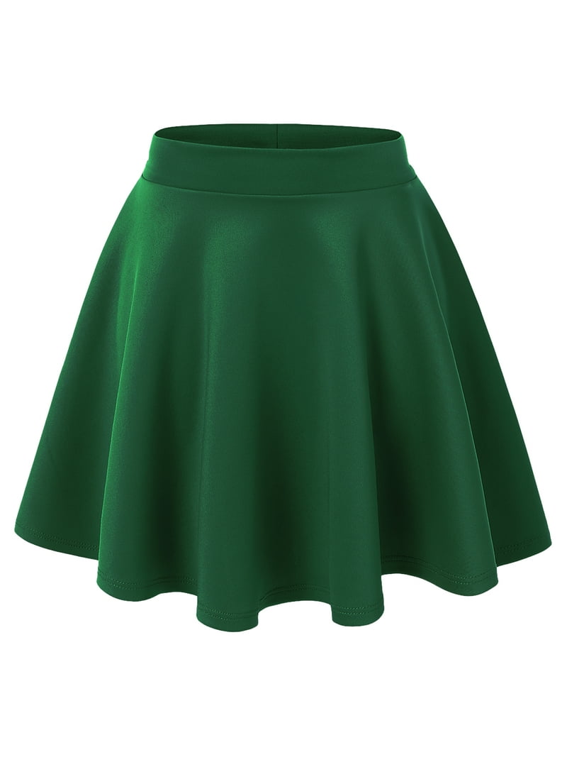 【WENDY JIM】　SKIRT WITH SQUARE BACK GREEN Made by Johnny Women's Basic Versatile Stretchy Flared