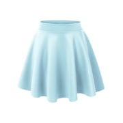 Made by Johnny Womens Basic Versatile Stretchy Flared Skater Skirt M LIGHT_BLUE