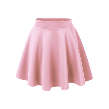 Juliet Women's Skater Mini Skirt – High-Waisted Elastic Pullover – Plain Stretchy Fabric, Machine Washable – UK Sizes 8-26