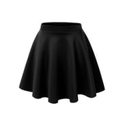 Made by Johnny Womens Basic Versatile Stretchy Flared Skater Skirt S BLACK