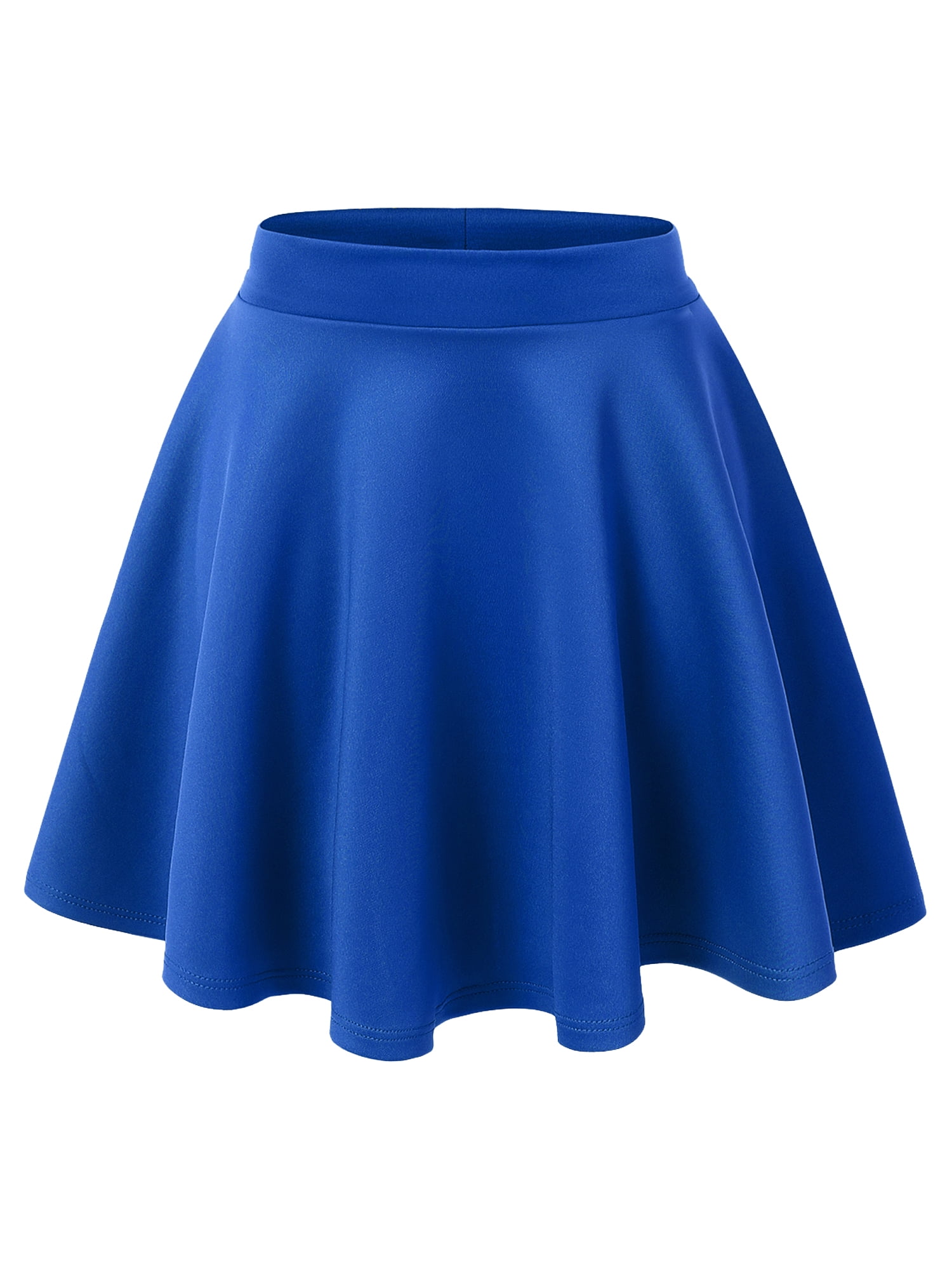 Made by Johnny Women s Basic Versatile Stretchy Flared Skater Skirt S ROYAL BRITE Walmart
