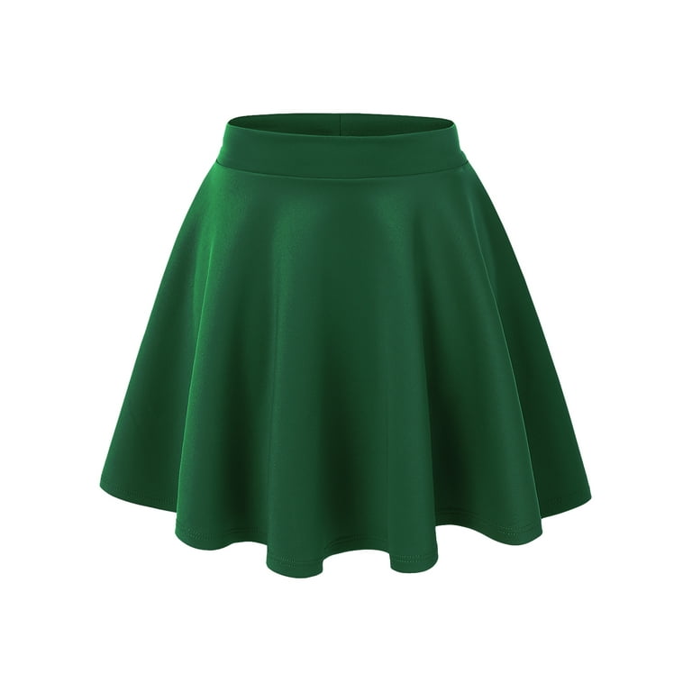 Made by Johnny Women s Basic Versatile Stretchy Flared Skater Skirt XL GREEN Walmart