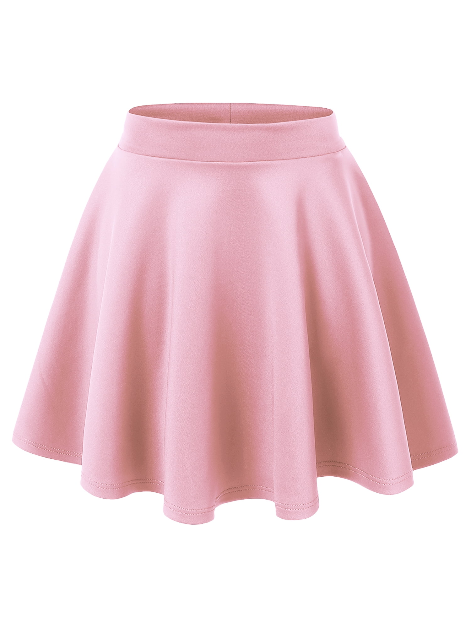 Made by Johnny Women's Basic Versatile Stretchy Flared Skater Skirt XS PINK