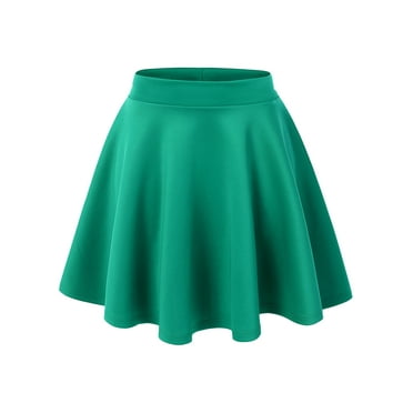 Made by Johnny Women's Basic Versatile Stretchy Flared Skater Skirt XXXL JADE