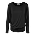 thumbnail image 1 of Made by Johnny Women's Batwing Long Sleeve Top L BLACK, 1 of 6
