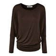 thumbnail image 1 of Made by Johnny Women's Batwing Long Sleeve Top XL BROWN, 1 of 1