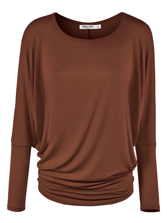 Women's Batwing Long Sleeve Top XL RUST