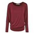 thumbnail image 1 of Made by Johnny Women's Batwing Long Sleeve Top XL WINE, 1 of 6