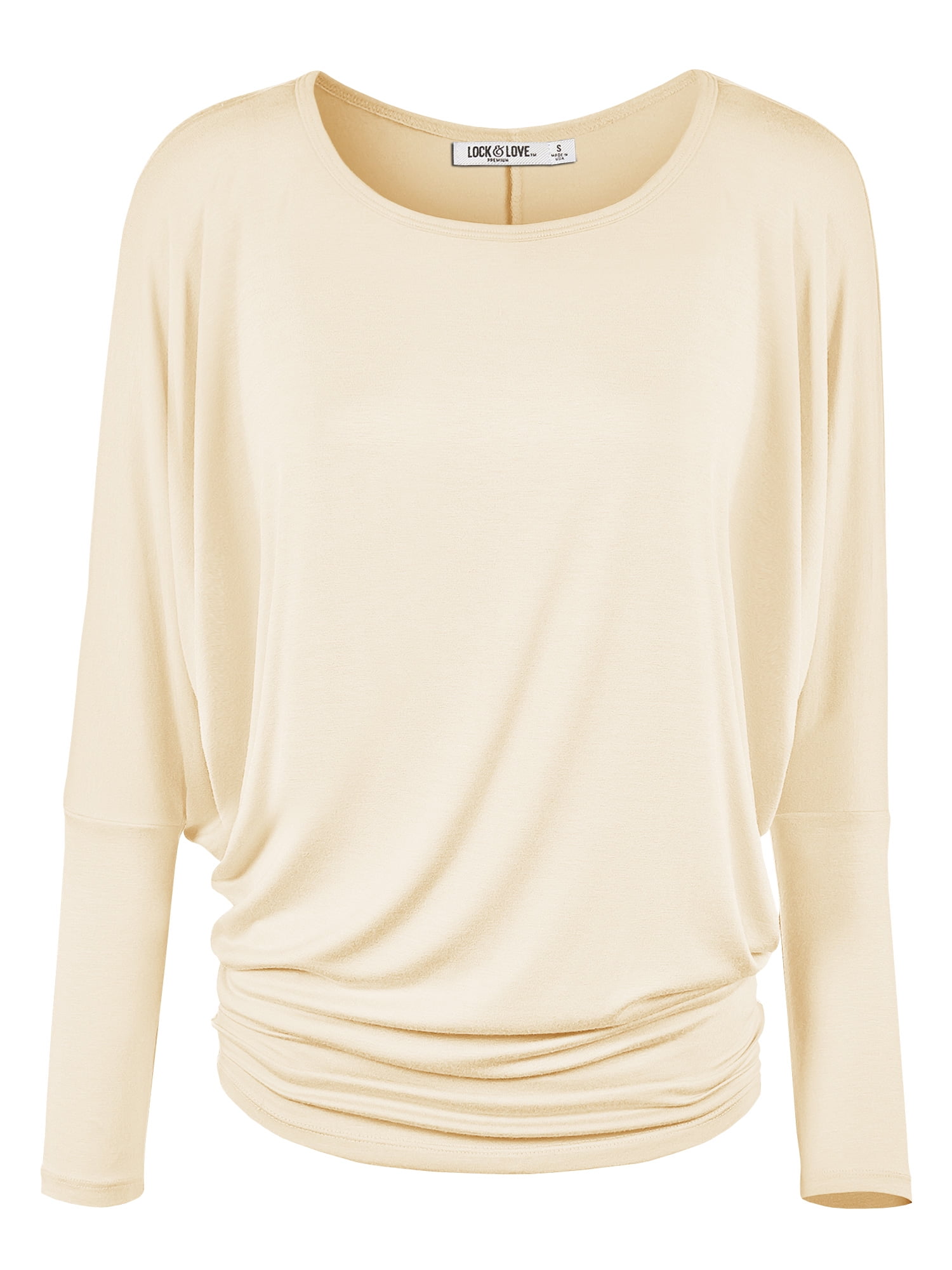 Lock And Love Women's Batwing Long Sleeve Top - Lightweight Rayon Dolman Top XXXL Lilac