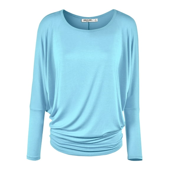 Made by Johnny Women's Batwing Long Sleeve Top XXXL AQUA
