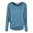 thumbnail image 1 of Made by Johnny Women's Batwing Long Sleeve Top XXXL DENIM, 1 of 6