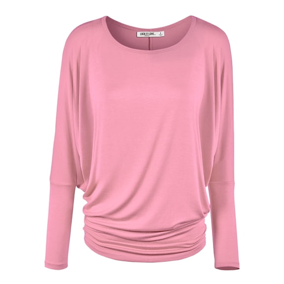 Made by Johnny Women's Batwing Long Sleeve Top XXXL PINK