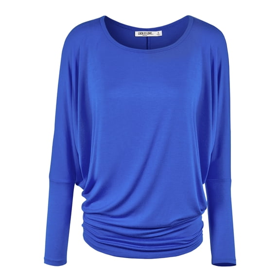 Made by Johnny Women's Batwing Long Sleeve Top XXXL ROYAL_BRITE