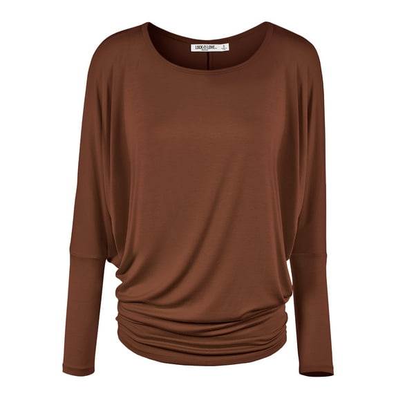 Made by Johnny Women's Batwing Long Sleeve Top XXXL RUST