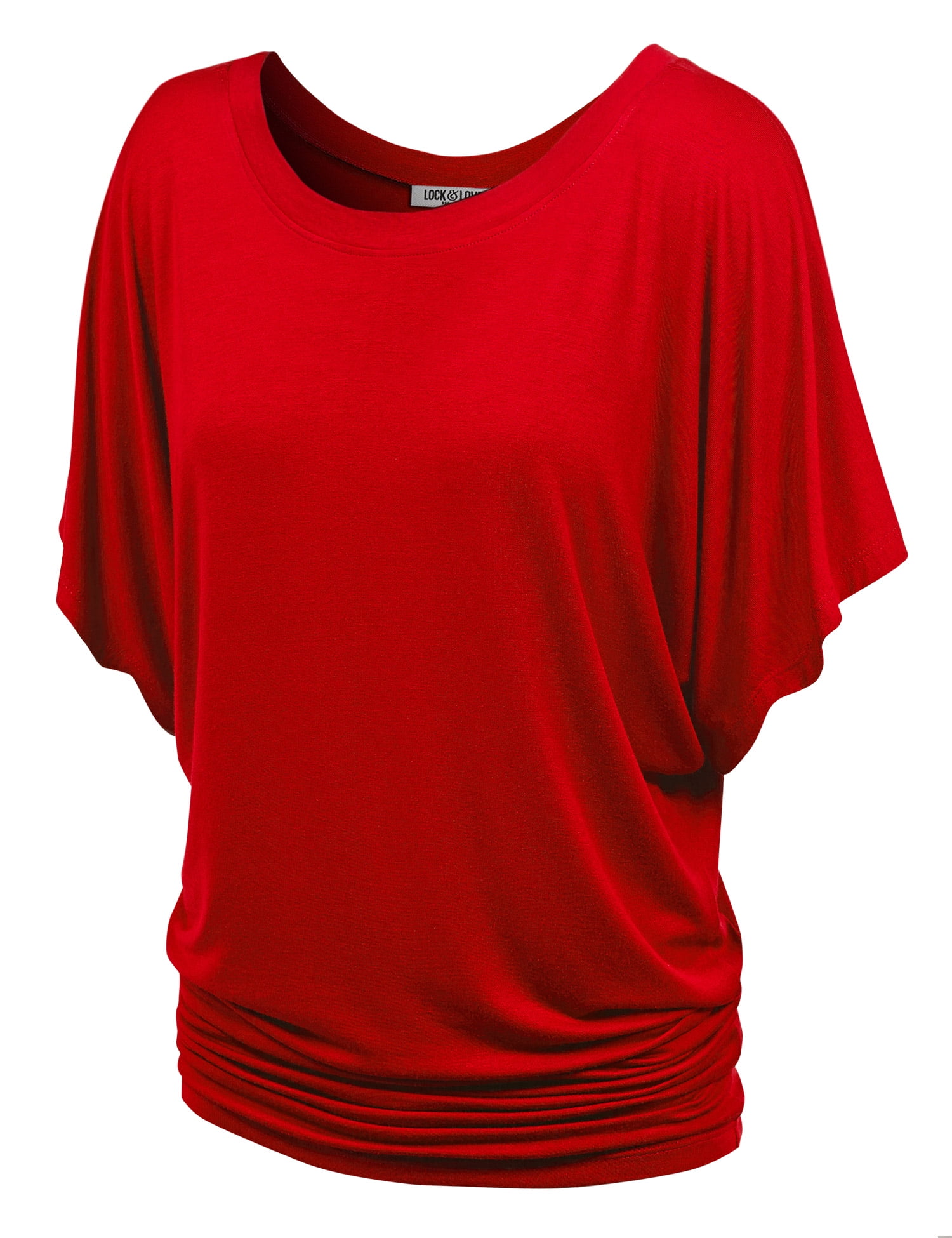 Made by Johnny Women's Boat Neck Short Sleeve Dolman Drape Top