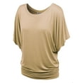 thumbnail image 1 of Made by Johnny Women's Boat Neck Short Sleeve Dolman Drape Top M TAUPE, 1 of 6