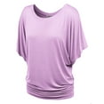 thumbnail image 1 of Made by Johnny Women's Boat Neck Short Sleeve Dolman Drape Top XL LAVENDER, 1 of 6