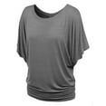 thumbnail image 1 of Made by Johnny Women's Boat Neck Short Sleeve Dolman Drape Top XS HDG, 1 of 6