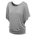 thumbnail image 1 of Made by Johnny Women's Boat Neck Short Sleeve Dolman Drape Top XXXXXL HEATHER_GREY, 1 of 6