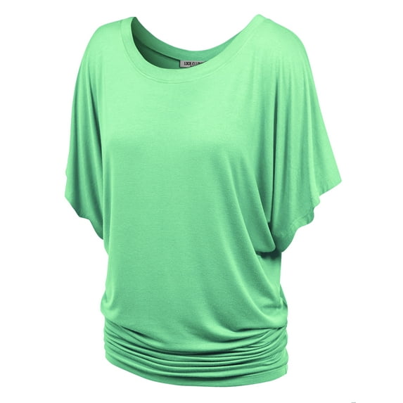 Made by Johnny Women's Boat Neck Short Sleeve Dolman Drape Top XXXXXL MINT