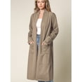 thumbnail image 1 of Made by Johnny Women's Casual Cozy Braided Open Front Long Pocket Cardigan Sweater S TAUPE, 1 of 6