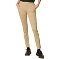 thumbnail image 1 of Made by Johnny Women's Casual Leggings Stretchy Work Ankle Pants Office Slacks with Pocket M BEIGE, 1 of 6
