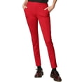 thumbnail image 1 of Made by Johnny Women's Casual Leggings Stretchy Work Ankle Pants Office Slacks with Pocket M RED, 1 of 6