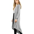thumbnail image 1 of Made by Johnny Women's Casual Long Open Front Drape Lightweight Duster High Low Hem Maxi Long Sleeve Cardigan L HEATHER_GREY, 1 of 6
