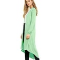 thumbnail image 1 of Made by Johnny Women's Casual Long Open Front Drape Lightweight Duster High Low Hem Maxi Long Sleeve Cardigan XL MINT, 1 of 6