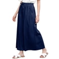 thumbnail image 1 of Made by Johnny Women's Casual Loose Washed Linen Wide Leg Pants with Pockets and Drawstring M NAVY, 1 of 6
