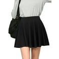 thumbnail image 1 of Made by Johnny Women's Casual Mini Flared Plain Pleated Skater Skirt with Shorts L BLACK, 1 of 6