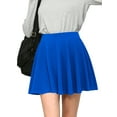 thumbnail image 1 of Made by Johnny Women's Casual Mini Flared Plain Pleated Skater Skirt with Shorts S ROYAL_BLUE, 1 of 1