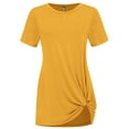 thumbnail image 1 of Made by Johnny Women's Casual Shirts Twist Knot Tunics Tops S MUSTARD, 1 of 6