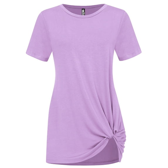 Made by Johnny Women's Casual Shirts Twist Knot Tunics Tops XXL LILAC