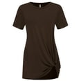 thumbnail image 1 of Made by Johnny Women's Casual Shirts Twist Knot Tunics Tops XXXL BROWN, 1 of 6