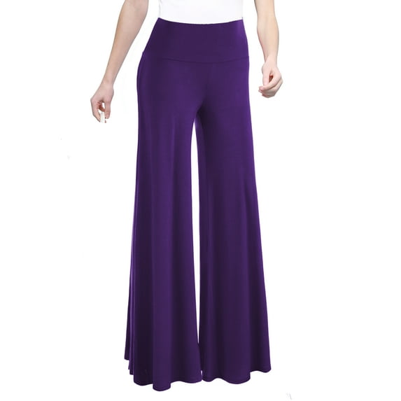 Made by Johnny Women's Chic Palazzo Lounge Pants XXXXL DARK_PURPLE
