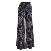 Made by Johnny Women's Chic Tie Dye Palazzo Pants XL BLACK