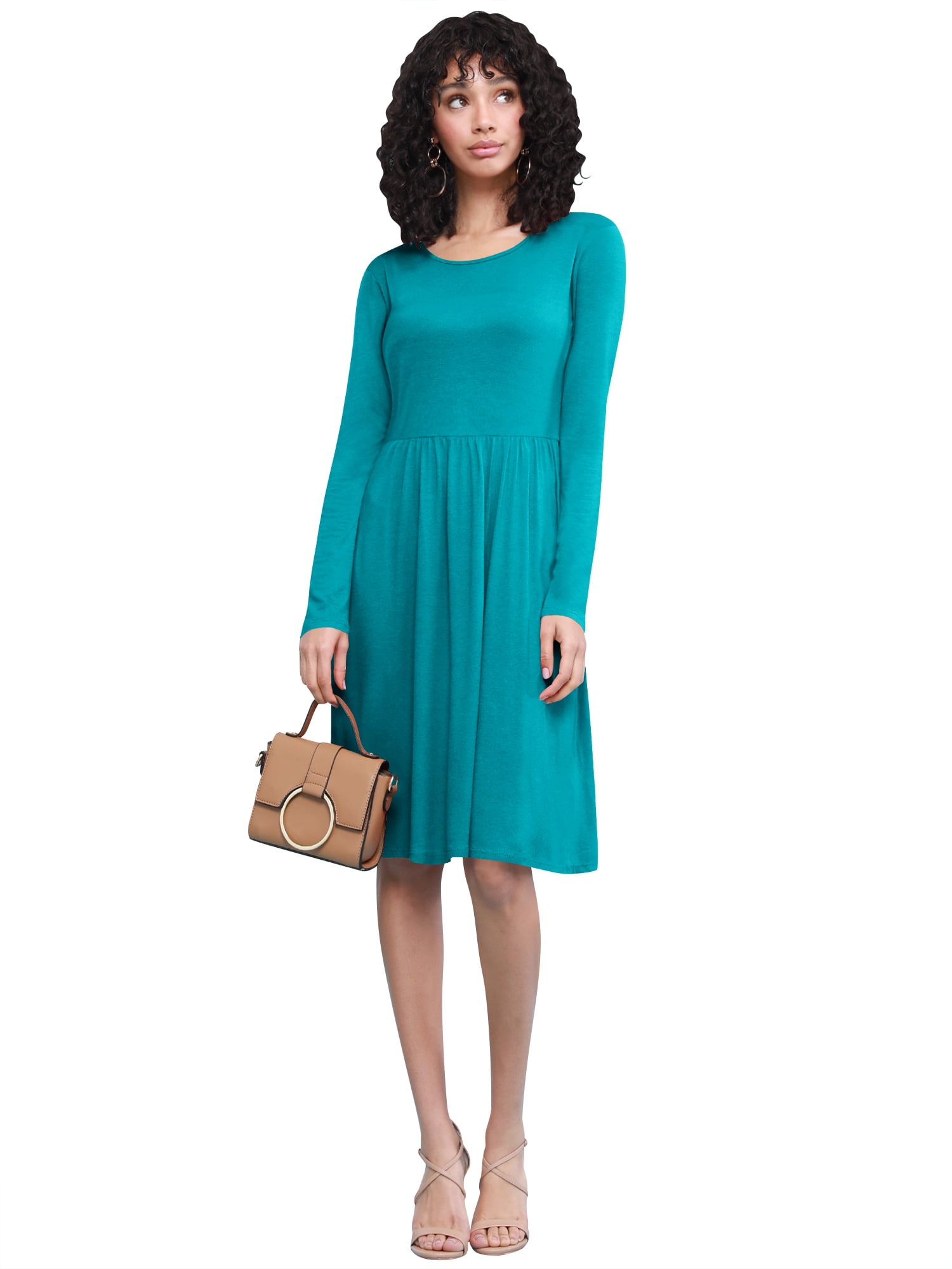 Made by Johnny Women's Comfy Casual Long Sleeve Flowy Dresses Loose Plain Dress with Pockets L JADE - Walmart.com Made by Johnny Women's Comfy Casual Long Sleeve Flowy Dresses Loose Plain Dress with Pockets L JADE - Walmart.com