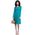 thumbnail image 1 of Made by Johnny Women's Comfy Casual Long Sleeve Flowy Dresses Loose Plain Dress with Pockets L JADE, 1 of 6