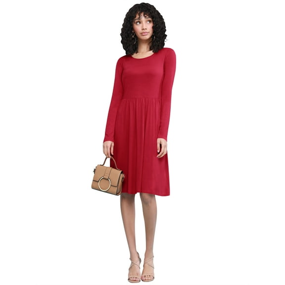 Made by Johnny Women's Comfy Casual Long Sleeve Flowy Dresses Loose Plain Dress with Pockets XL TEAL