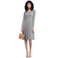 thumbnail image 1 of Made by Johnny Women's Comfy Casual Long Sleeve Flowy Dresses Loose Plain Dress with Pockets XXXL HEATHER_GREY, 1 of 6