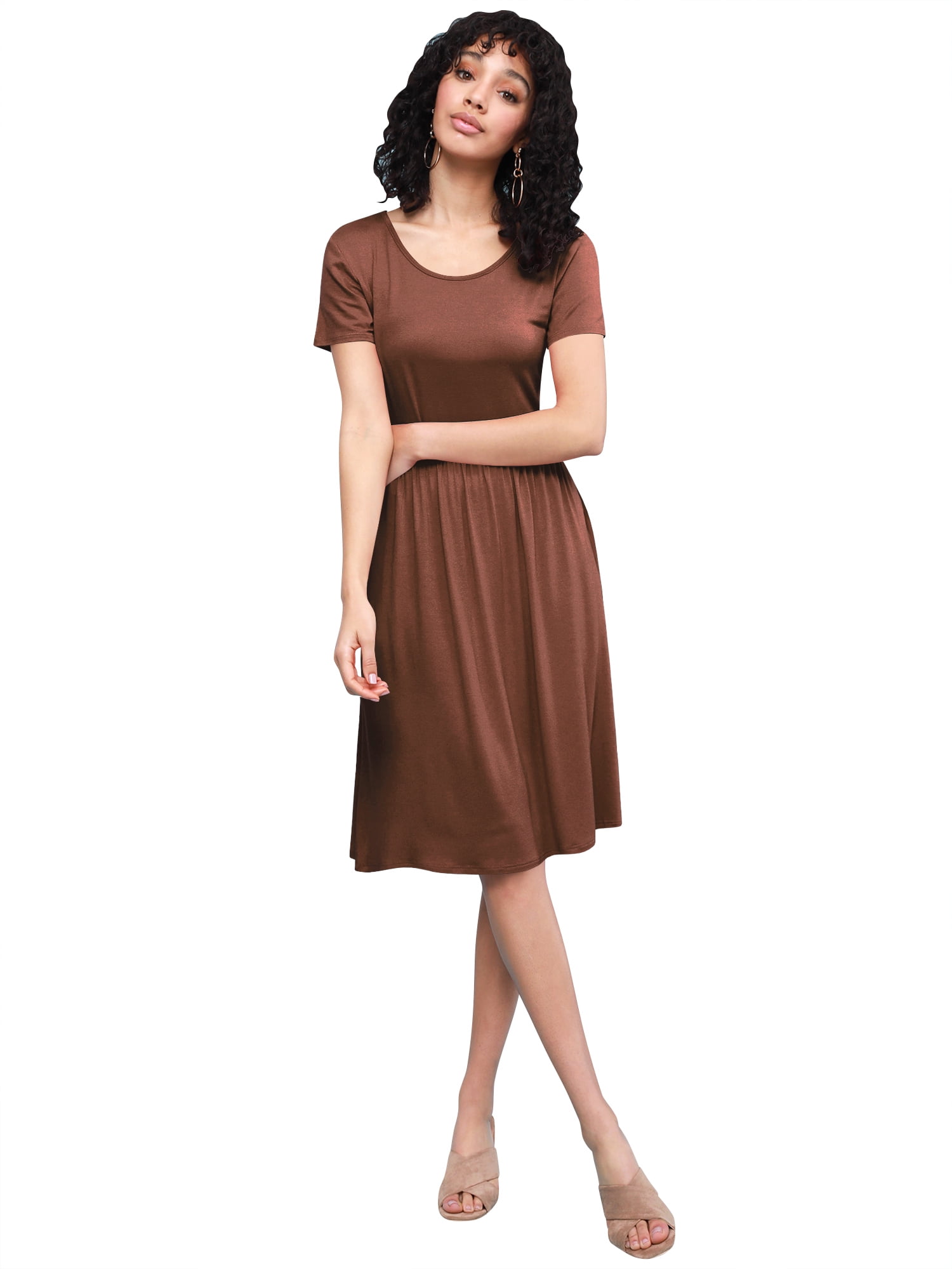 rust brown dresses Rust Colored Mother Of The Bride Dress Elegant 3/4 Sleeves Lace Sequins Bodice Satin Maxi Mother Of The Bride Dress With Pockets main image 1