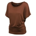 thumbnail image 1 of Made by Johnny Women's Dolman Drape Top with Side Shirring L RUST, 1 of 6