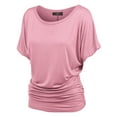thumbnail image 1 of Made by Johnny Women's Dolman Drape Top with Side Shirring M PINK, 1 of 6