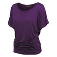 thumbnail image 1 of Made by Johnny Women's Dolman Drape Top with Side Shirring S DARK_PURPLE, 1 of 6