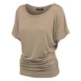 thumbnail image 1 of Made by Johnny Women's Dolman Drape Top with Side Shirring XS TAUPE, 1 of 6