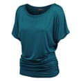 thumbnail image 1 of Made by Johnny Women's Dolman Drape Top with Side Shirring XS TEAL, 1 of 6
